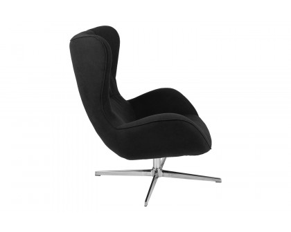 BLNK Rally Fabric Swivel Wing Chair - Black