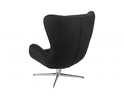 BLNK Rally Fabric Swivel Wing Chair - Black