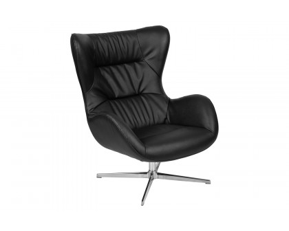 BLNK™ Rally LeatherSoft Swivel Wing Chair - Black