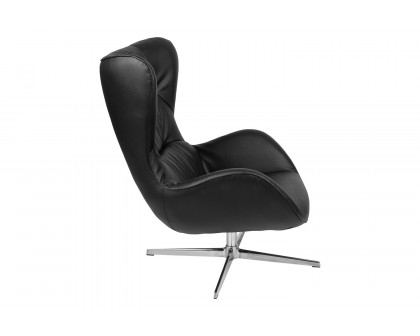 BLNK™ Rally LeatherSoft Swivel Wing Chair - Black