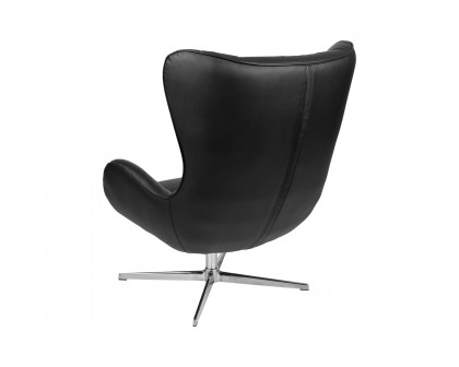 BLNK™ Rally LeatherSoft Swivel Wing Chair - Black