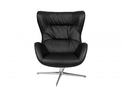 BLNK™ Rally LeatherSoft Swivel Wing Chair - Black