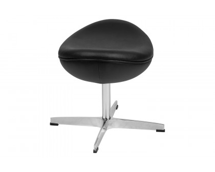 BLNK Rally LeatherSoft Saddle Wing Ottoman - Black