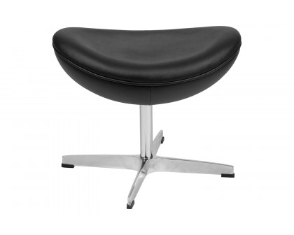 BLNK Rally LeatherSoft Saddle Wing Ottoman - Black