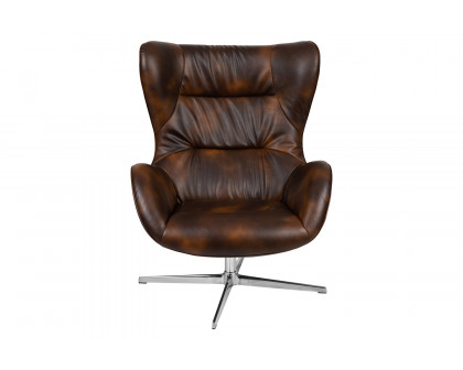 BLNK™ Rally LeatherSoft Swivel Wing Chair - Bomber Jacket