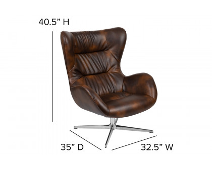 BLNK™ Rally LeatherSoft Swivel Wing Chair - Bomber Jacket