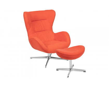 BLNK™ - Rally Fabric Swivel Wing Chair and Ottoman Set