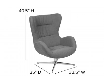 BLNK™ Rally Fabric Swivel Wing Chair - Gray