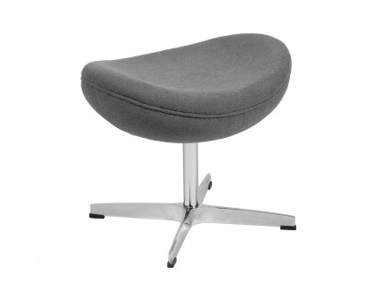 BLNK Rally Fabric Saddle Wing Ottoman - Gray