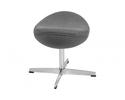 BLNK Rally Fabric Saddle Wing Ottoman - Gray