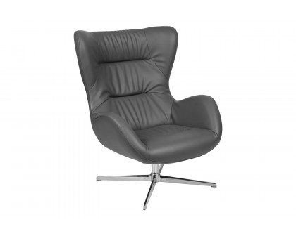 BLNK™ Rally LeatherSoft Swivel Wing Chair - Gray