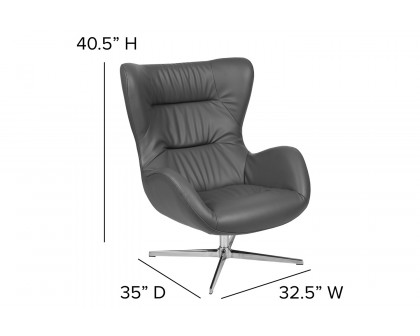 BLNK™ Rally LeatherSoft Swivel Wing Chair - Gray