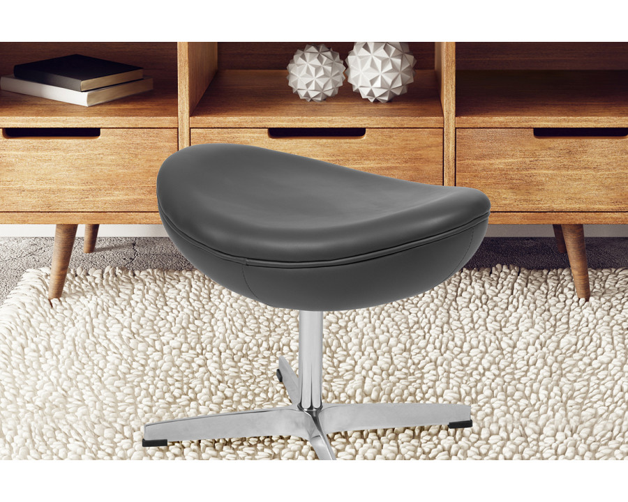 BLNK Rally LeatherSoft Saddle Wing Ottoman - Gray