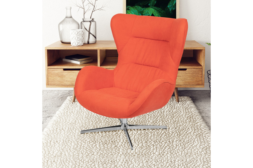 BLNK™ Rally Fabric Swivel Wing Chair - Orange