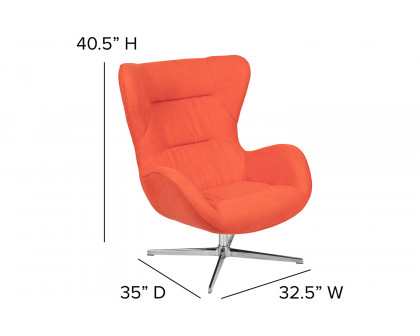 BLNK™ Rally Fabric Swivel Wing Chair - Orange