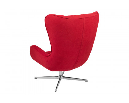 BLNK Rally Fabric Swivel Wing Chair - Red