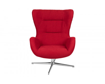 BLNK Rally Fabric Swivel Wing Chair - Red