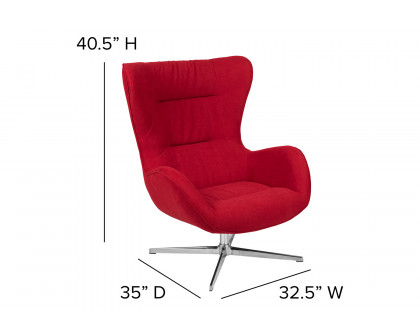 BLNK Rally Fabric Swivel Wing Chair - Red