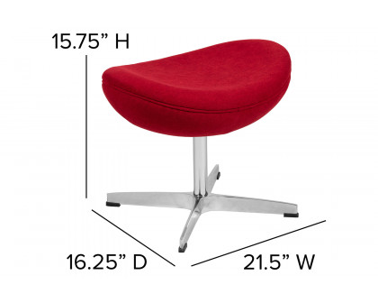 BLNK Rally Fabric Saddle Wing Ottoman - Red