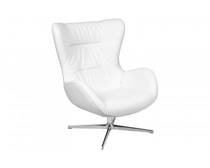 BLNK™ Rally LeatherSoft Swivel Wing Chair - White