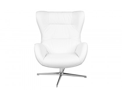 BLNK™ Rally LeatherSoft Swivel Wing Chair - White