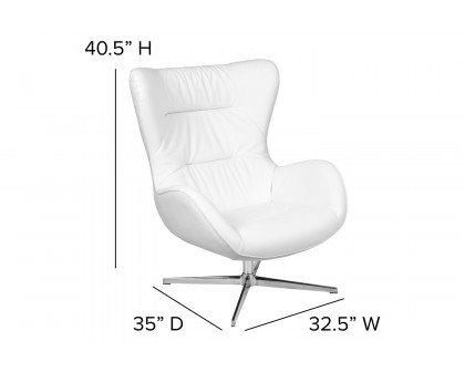 BLNK™ Rally LeatherSoft Swivel Wing Chair - White