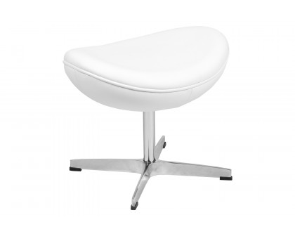 BLNK Rally LeatherSoft Saddle Wing Ottoman - White