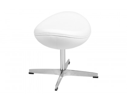 BLNK Rally LeatherSoft Saddle Wing Ottoman - White