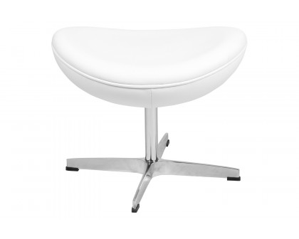 BLNK Rally LeatherSoft Saddle Wing Ottoman - White