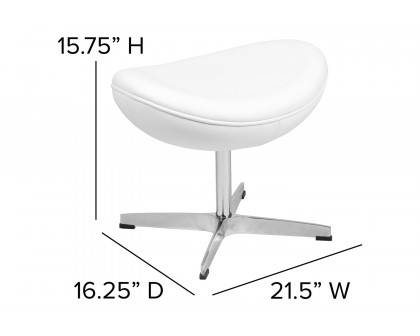 BLNK Rally LeatherSoft Saddle Wing Ottoman - White