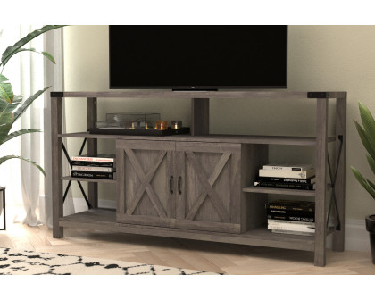 BLNK Wyatt Modern Farmhouse Tall TV Console Cabinet with Storage Cabinets and Shelves for TV's up to 60"