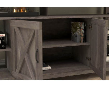 BLNK Wyatt Modern Farmhouse Tall TV Console Cabinet with Storage Cabinets and Shelves for TV's up to 60" - Gray Wash