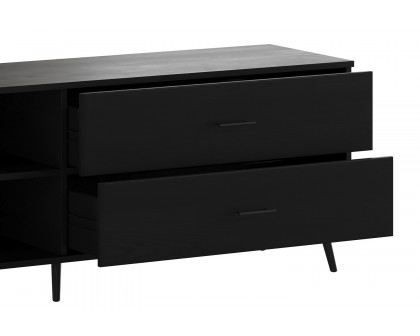 BLNK Nelson Mid Century Modern TV Stand for up to 60" TV's with Adjustable Shelf and Storage Drawers - Black