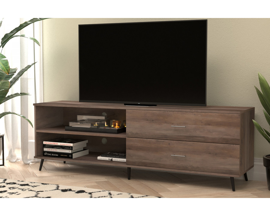 BLNK Nelson Mid Century Modern TV Stand for up to 60" TV's with Adjustable Shelf and Storage Drawers