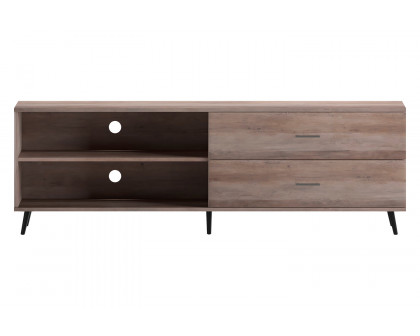 BLNK Nelson Mid Century Modern TV Stand for up to 60" TV's with Adjustable Shelf and Storage Drawers - Walnut