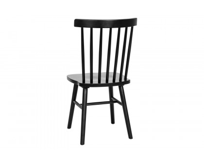 BLNK™ Ingrid Commercial Windsor Dining Chairs, Solid Wood Armless Spindle Back Restaurant Dining Chairs Set of 2 - Black