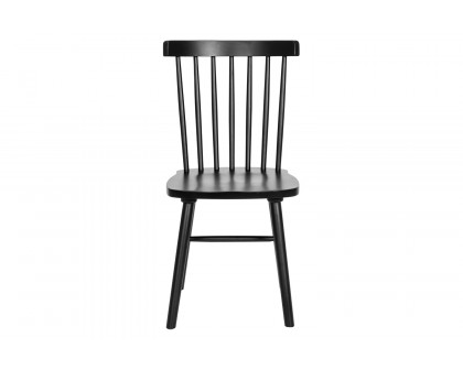 BLNK™ Ingrid Commercial Windsor Dining Chairs, Solid Wood Armless Spindle Back Restaurant Dining Chairs Set of 2 - Black