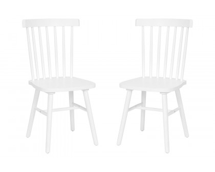 BLNK™ Ingrid Commercial Windsor Dining Chairs, Solid Wood Armless Spindle Back Restaurant Dining Chairs Set of 2 - White