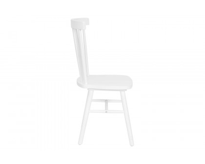 BLNK™ Ingrid Commercial Windsor Dining Chairs, Solid Wood Armless Spindle Back Restaurant Dining Chairs Set of 2 - White