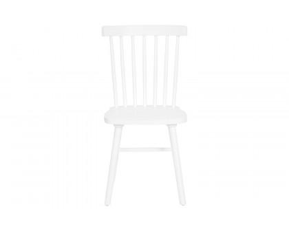 BLNK™ Ingrid Commercial Windsor Dining Chairs, Solid Wood Armless Spindle Back Restaurant Dining Chairs Set of 2 - White