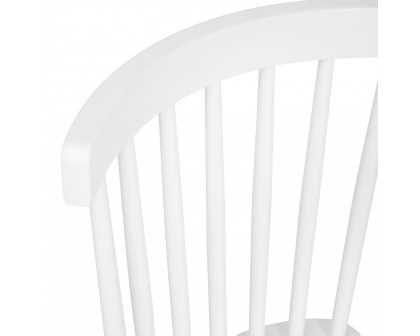 BLNK™ Ingrid Commercial Windsor Dining Chairs, Solid Wood Armless Spindle Back Restaurant Dining Chairs Set of 2 - White