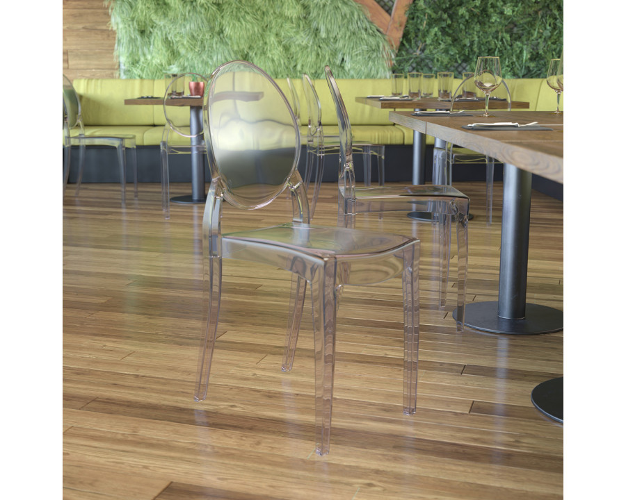 BLNK - Revna Transparent Crystal Banquet and Event Ghost Chairs Set of 4