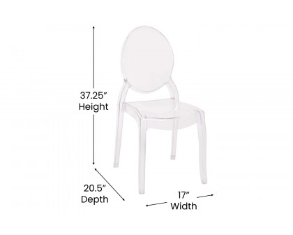 BLNK - Revna Transparent Crystal Banquet and Event Ghost Chairs Set of 4