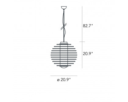 FontanaArte 0024 Medium Suspension Lamp - Transparent, Glass/Metal