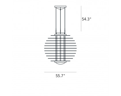 FontanaArte 0024 XXL Suspension Lamp - Transparent, Glass/Metal