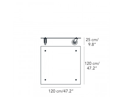 FontanaArte Tavolo Con Ruote XL Coffee Table - Transparent/Black, Glass/Metal
