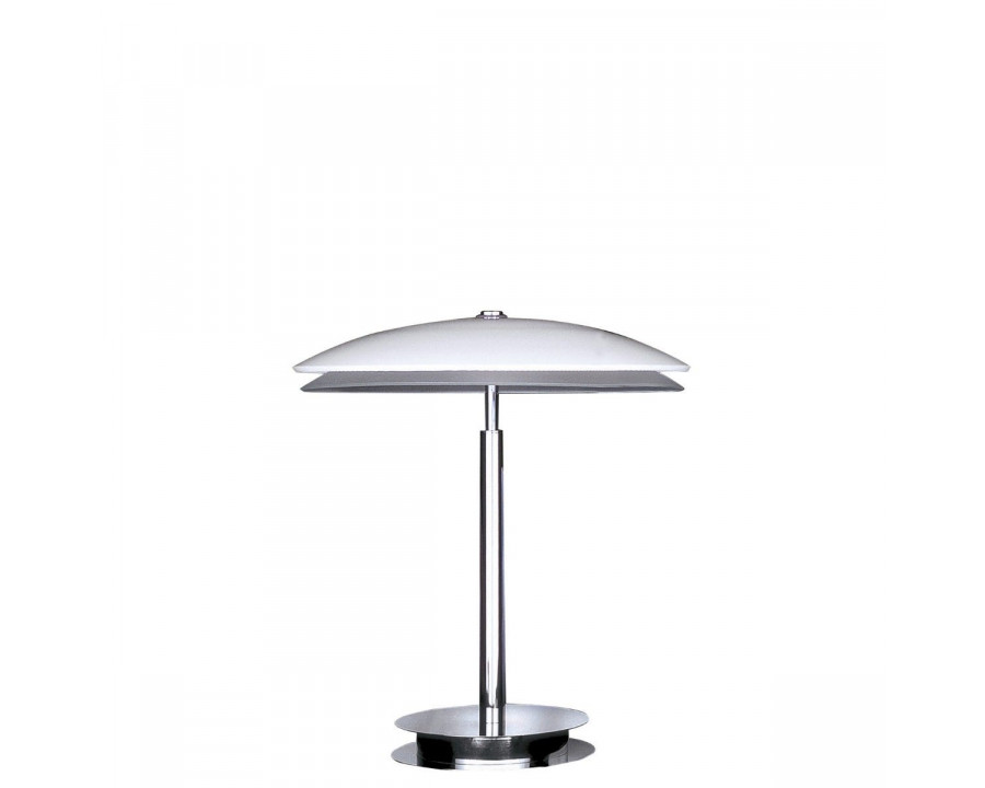 FontanaArte Bis-Tris Table Lamp - Chrome/White, Glass/Metal