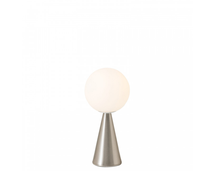 FontanaArte Bilia Large Table Lamp - Satined Nickel-Plated/White, Glass/Metal