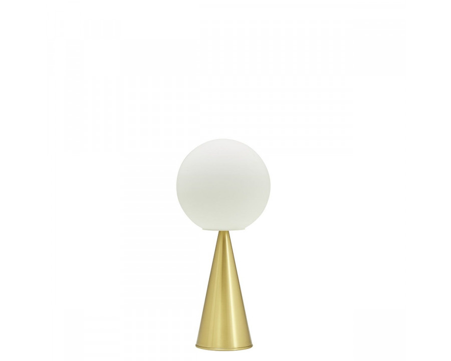 FontanaArte Bilia Large Integrated Led Table Lamp - Brass/White, Glass/Metal