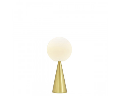 FontanaArte Bilia Large Integrated Led Table Lamp - Brass/White, Glass/Metal